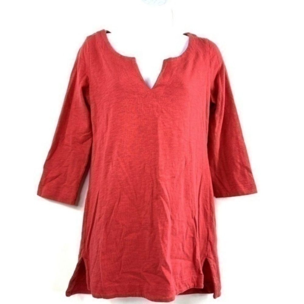 Kenar Womens Small Cotton Tunic Top V-Neck S Casual Half Sleeve Shirt S